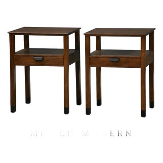 1950s Refinished Walnut Nightstands by Edward Wormley for Dunbar - A Pair For Sale