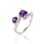 Designed around a graceful S-curve motif, this bypass style pairs two rich purple gems in a sleek setting that blends...