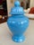 Nora Fenton blue lidded vase urn imported from Hong Kong. Perfect way to add color to a room Excellent condition.