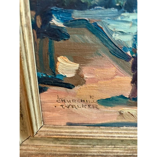 Post Impressionist Coastal Oil Painting ~ Beside the Docks by Letha Churchill Walker c.1940 For Sale - Image 3 of 7