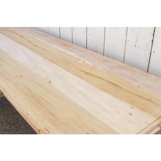 Wood Bleached Carved Tavern Console Table For Sale - Image 7 of 12