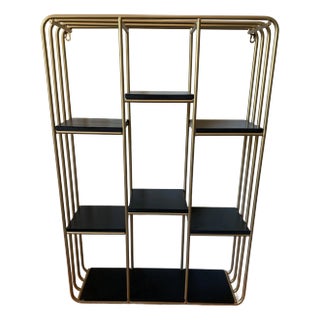 Vintage Art Deco Style Metal Wall Shelf For Sale