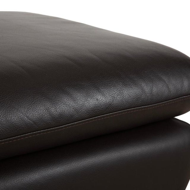 Modern Brown Leather Stool from Willi Schillig For Sale - Image 3 of 12