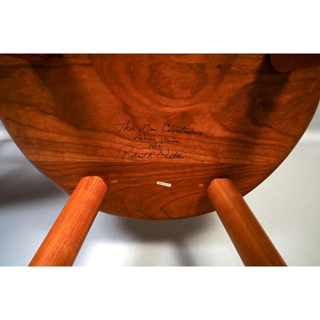 Wood Thomas Moser Cherry Bar Stools Saddle Seat For Sale - Image 7 of 9
