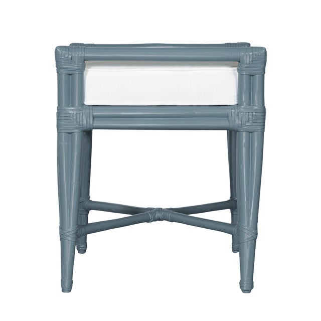 Wood Small Malacca Bench - Regatta Blue For Sale - Image 7 of 8