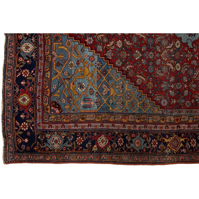 1890s Red Antique Bidjar Handmade Allover Wool Rug For Sale - Image 4 of 9