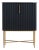 Crate & Barrel Fayette Blacck Nero Marquina Fluted Bar Cabinet For Sale