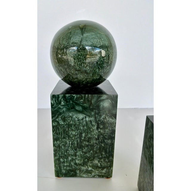 Currey & Company Currey & Company Modern Green Nova Sculptures For Sale - Image 4 of 4