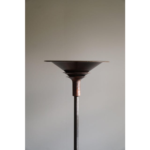This rare and collectible Danish floor lamp by Louis Poulsen, known as the "A-Lamp," is a stunning example of early 20th-...