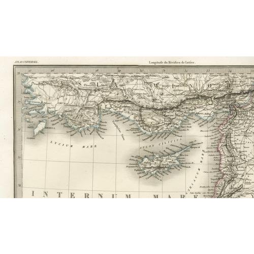 Paper Antique Map of Syria, Egypt and the Nile Delta by Lapie, 1838 For Sale - Image 7 of 12