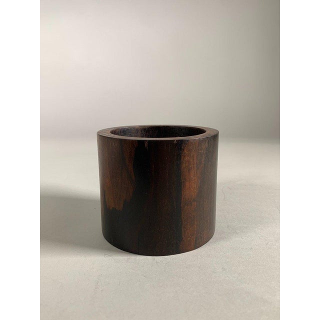 Wood "Bitong" Chinese Brush Pot, 19th Century, Zitan Wood For Sale - Image 7 of 12
