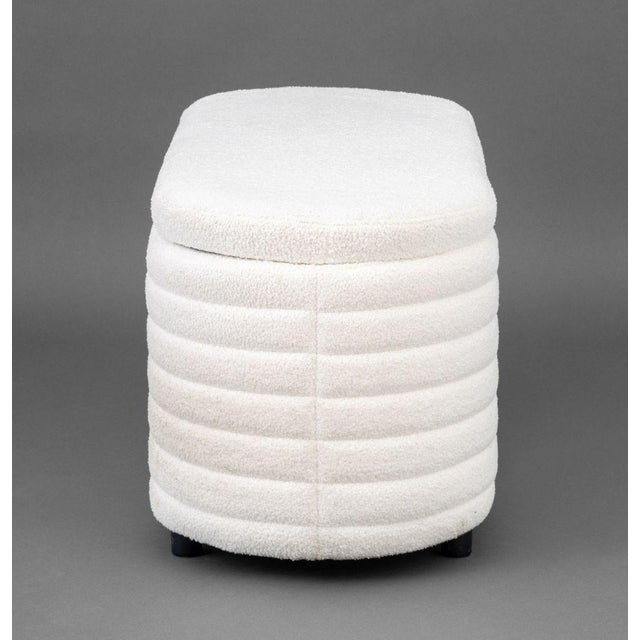 Contemporary Boucle Upholstered Storage Bench For Sale In New York - Image 6 of 9