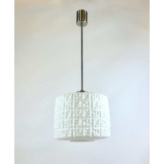Mid-Century Modern Mid-Century Czech Milk Glass Pendant Lamp from Napako, 1960s For Sale - Image 3 of 11
