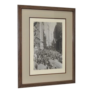 Black and White Photograph of Wall Street in New York City Circa 1929 For Sale