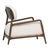 Contemporary Modern Wood Frame Linen Accent Chair For Sale - Image 3 of 9