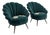 Contemporary Gucci Velvet Shell Armchairs With Embroidered Floral Seats - Pair For Sale