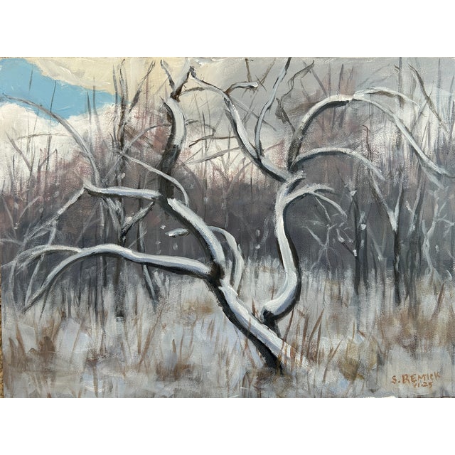 A snow-scape in the heart of Vermont. Loose brushwork and a limited palette add to the changing of the season, fall to...