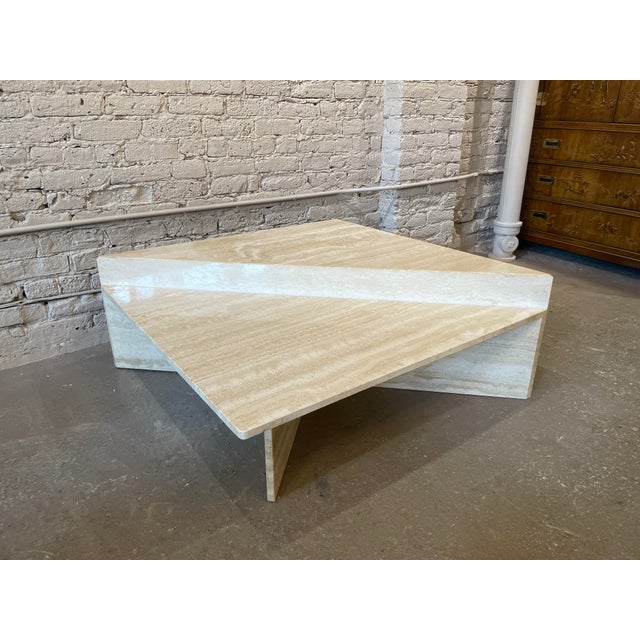 1970s Up and Up Travertine Coffee Table - Set of 2 | Chairish