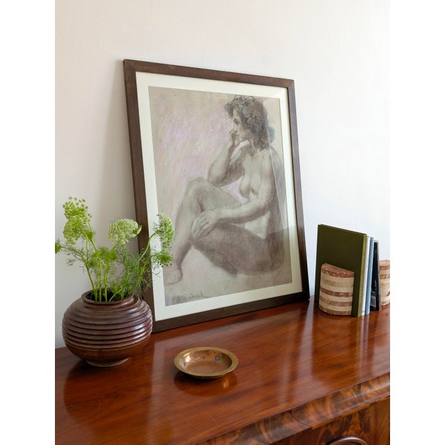 1960s Emilia Castaneda, Female Nude, 1960s, Charcoal Drawing on Paper For Sale - Image 5 of 16