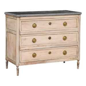 19th Century Period Neoclassic French Marble Top Commode
