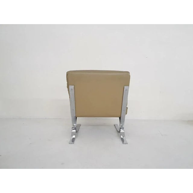1960s Leather and Chrome Lounge Chair in the style of Paul Tuttle for Strassle, 1960s For Sale - Image 5 of 11