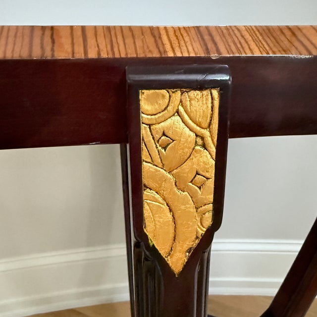 Brown 1940s Art Deco Octagonal End Table For Sale - Image 8 of 11