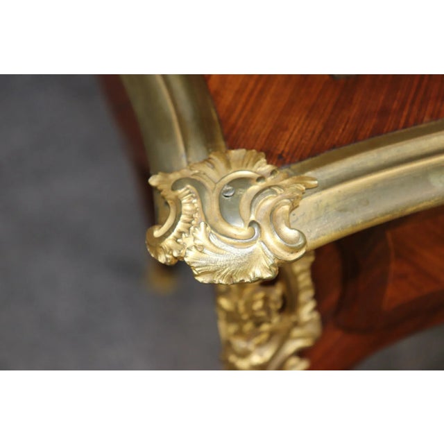 Bronze Rare Kingwood, Bronze and Leather Top Ladies Desk by Leon Dromard For Sale - Image 8 of 15