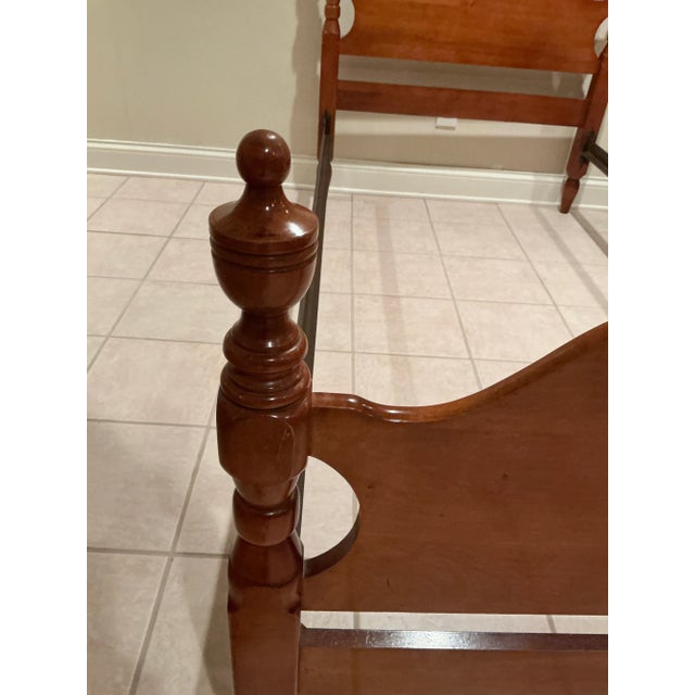 Vintage 1950’s Colonial or Early American Solid Maple Twin Bed With Turned Balusters For Sale - Image 10 of 12