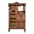 Early Baker Furniture Antique Victorian Carved Tiger Oak Side-by-Side Bookcase With Drop Front Secretary Desk, Circa 1900 For Sale