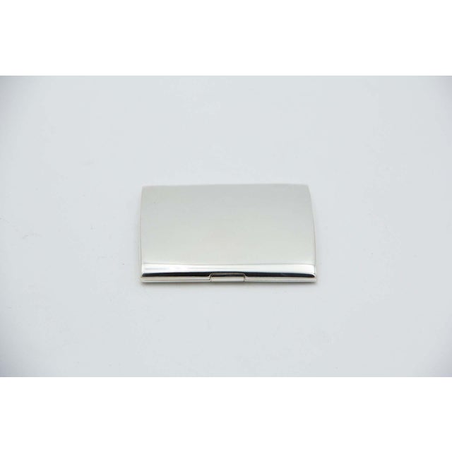 Rectangular and Curved Silver Cigarette Case For Sale - Image 3 of 3