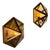 Hexagonal Brass and Beveled Glass Wall Sconces by Josef Hoffmann, 1970s, Set of 2 For Sale