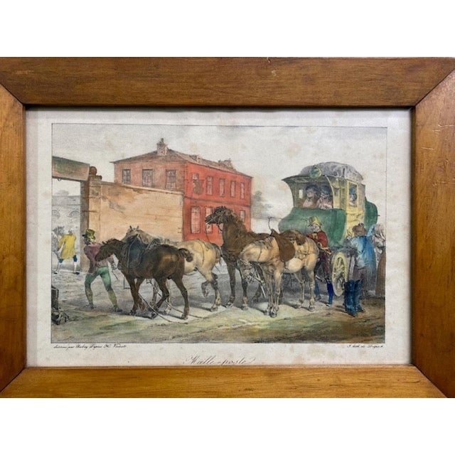 French Early 19th Century Set of Four French Horse Carriage Lithographs For Sale - Image 3 of 4