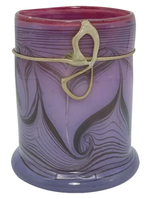 Vintage Cylindrical Glass Vase by Erwin Eisch, 1980s