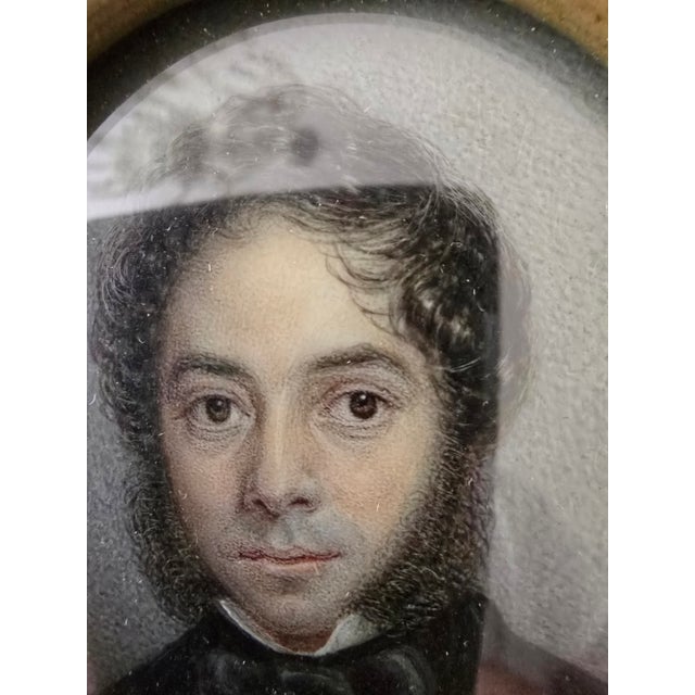 Art Nouveau Antique Museum Miniature Painting of Distinguished Gentleman For Sale - Image 3 of 8