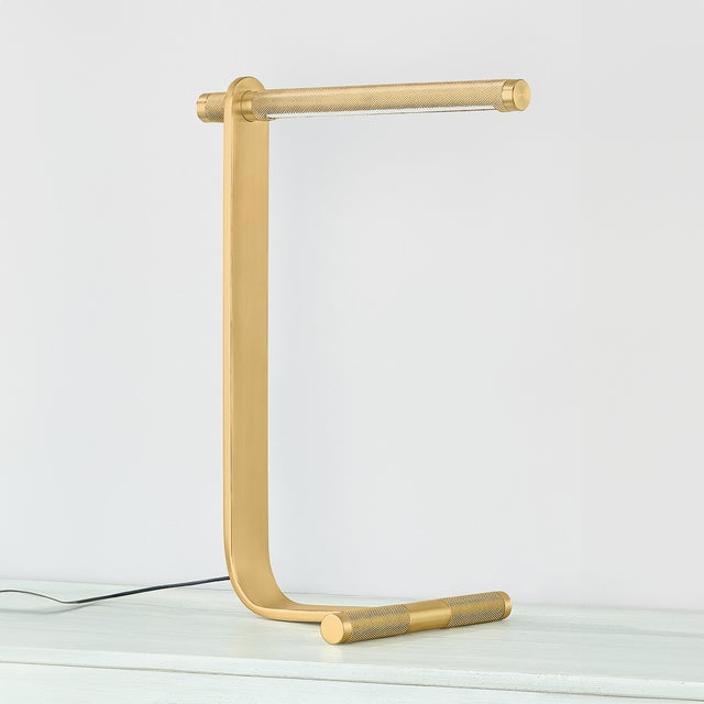 Hudson Valley Lighting Hudson Valley Lighting Deptford 18 in. 1 Light Table Lamp in Aged Brass Finish For Sale - Image 4 of 6