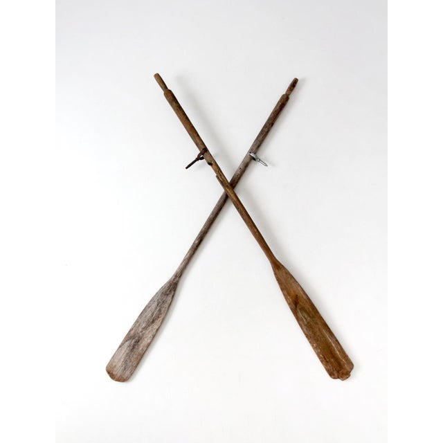Farmhouse Vintage Wooden Boat Oars Pair For Sale - Image 3 of 15