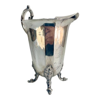 Vintage Silver-Plate Over Copper Water Pitcher For Sale