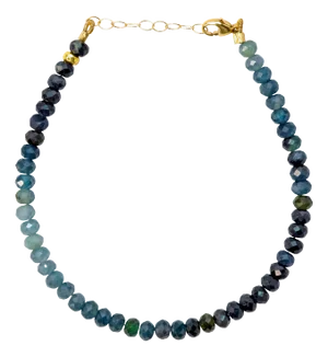 Ombre Indicolite Tourmaline Bracelet 14k Gold - by Bombyx House