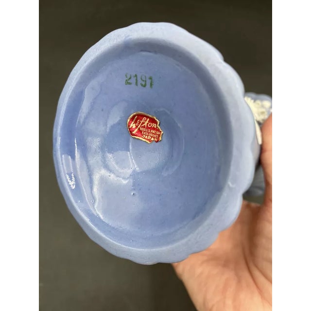 Lefton Vintage Lefton Blue Bisque Vase For Sale - Image 4 of 5