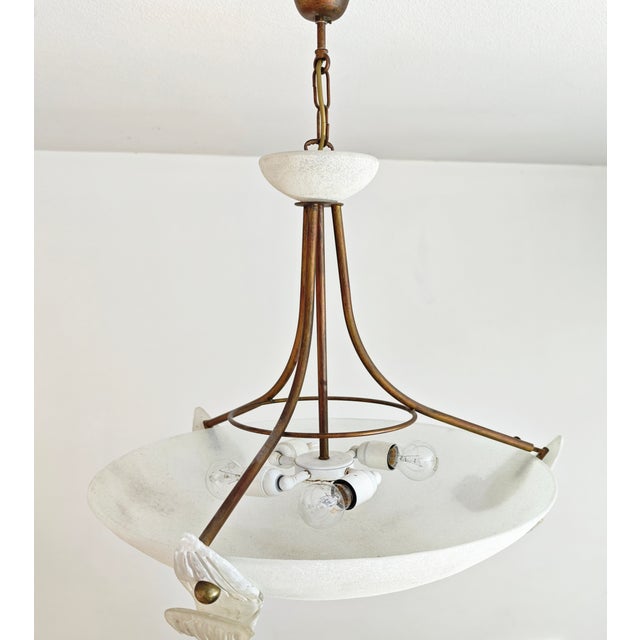 Pendant Lamp in Burnished Metal and Murano Glass, 1980s For Sale - Image 11 of 16