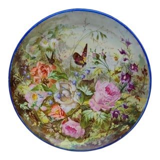 Large 19th Century French Faience Roses Platter Creil & Montereau For Sale