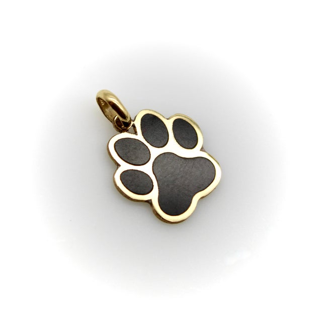 Modern Vintage 14k Gold Dog Paw Charm For Sale - Image 3 of 7
