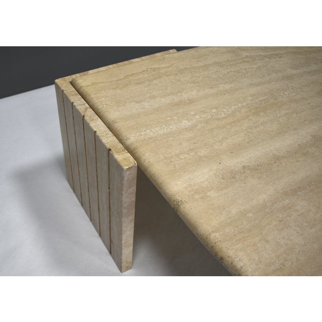 Stone Travertine Coffee Table attributed to Roche Bobois, France, 1970s For Sale - Image 7 of 12