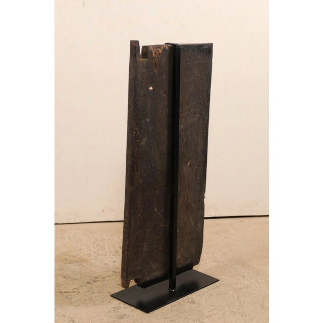 Mid 20th Century Balinese Rice Barn Door on Stand For Sale - Image 9 of 11