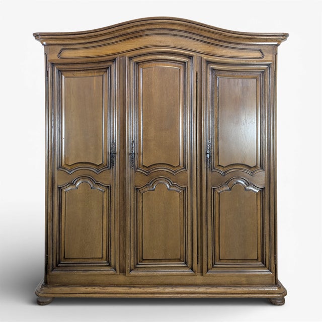 Wood Vintage Cherrywood 3-Door Wardrobe For Sale - Image 7 of 7