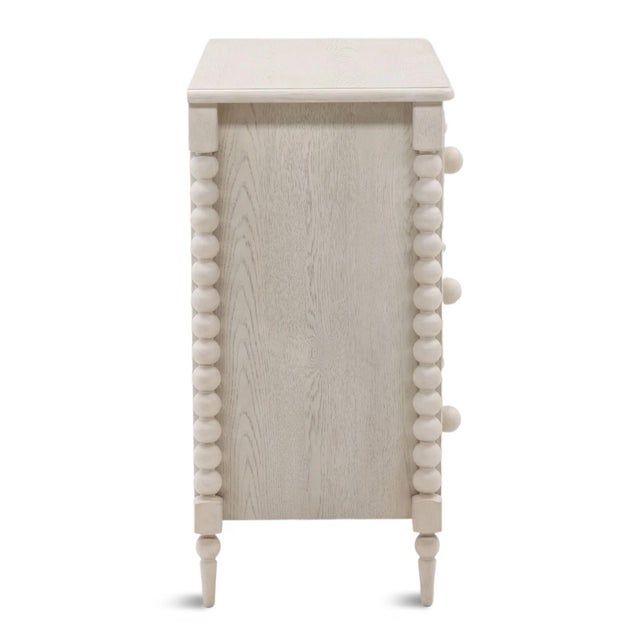 Transitional White Wash Ball Leg Transitional Three-Drawer Dresser For Sale - Image 3 of 7