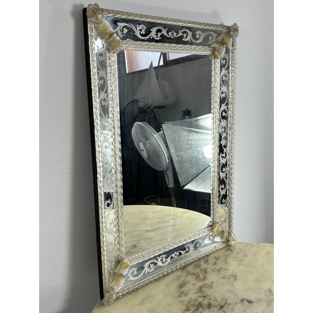 Mid-Century Venetian Wall Mirror in Murano Glass, 1960s For Sale - Image 6 of 10
