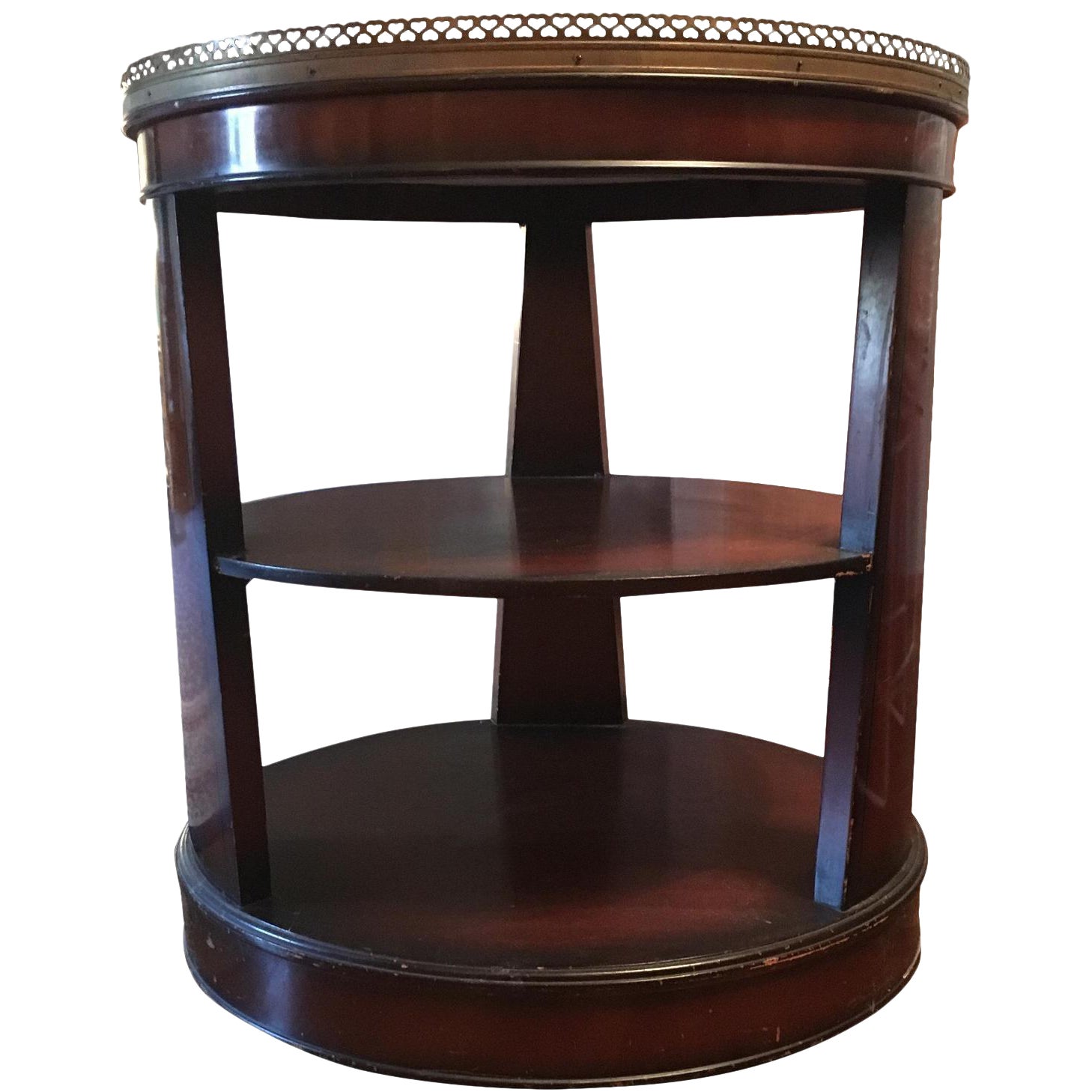 Round Wood Marble Top Side Table Chairish