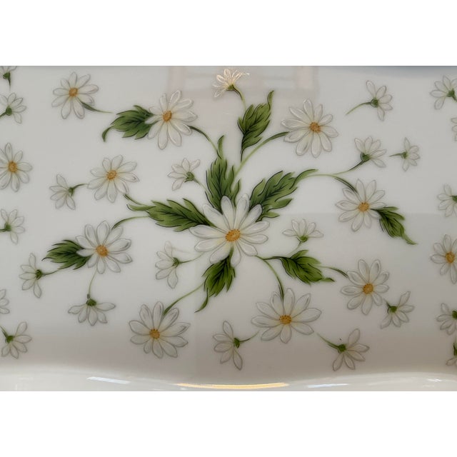 White Vintage Floral Tray, Kifton Japan, Hand Painted Daisy, Vanity Tray,1980s Porcelain. For Sale - Image 8 of 11