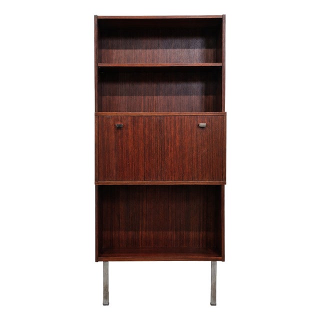 Vintage Rosewood Wall Unit with Bar and Secretary, 1960s For Sale